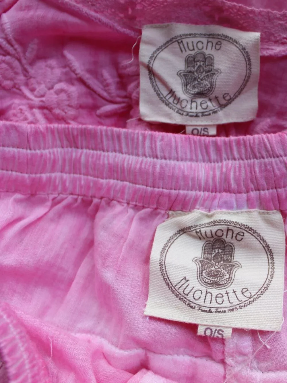 Muche & Muchette Coquette Skort skirt & top dress set blouse Pink embroidered